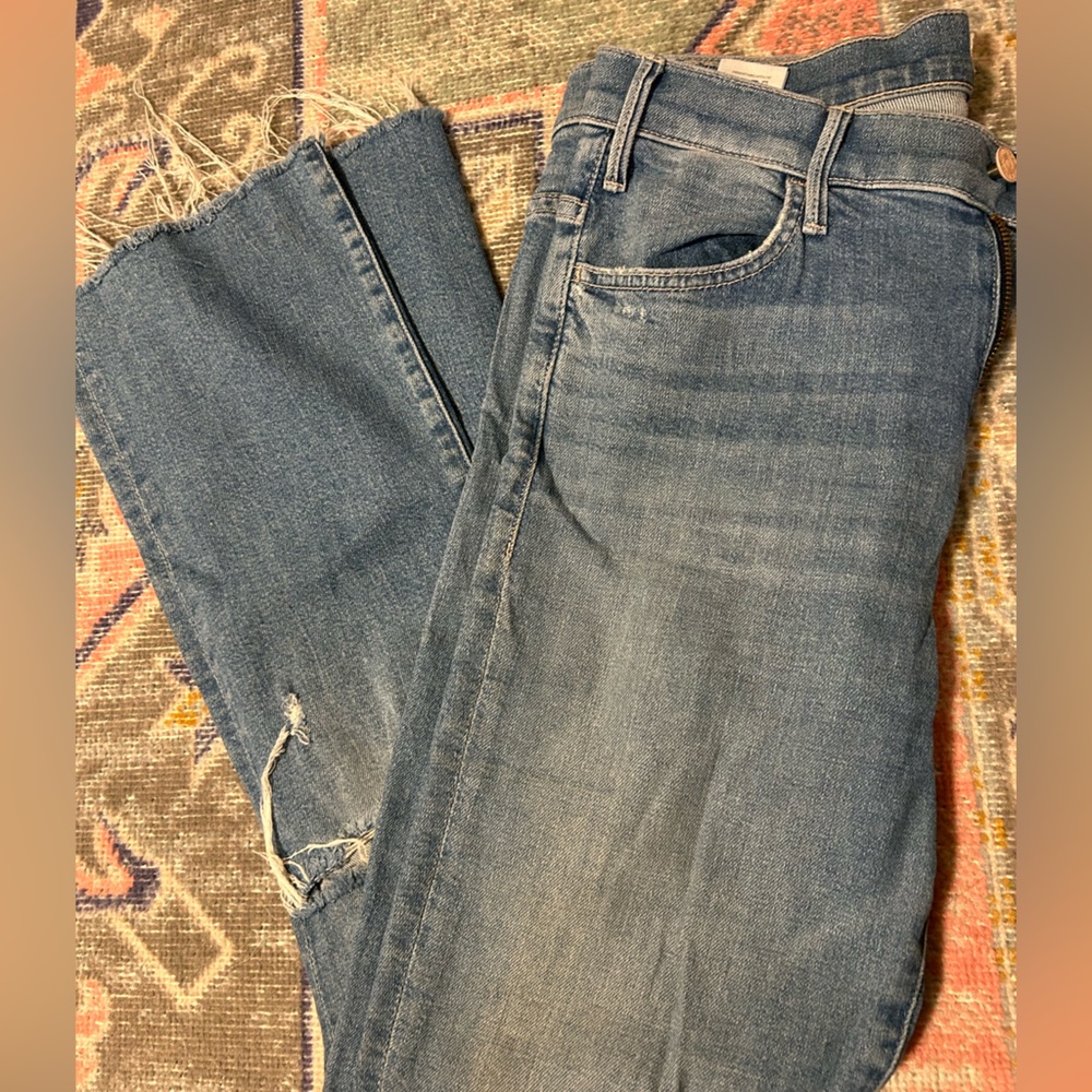 MOTHER the hustler ankle fray jeans
